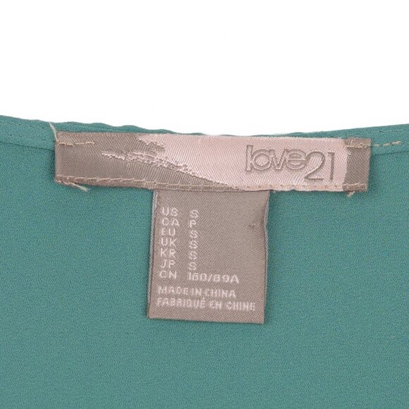 Love 21 Colorblock Ombre Blouse Teal & Blue  – Size Small - Picture 4 of 10